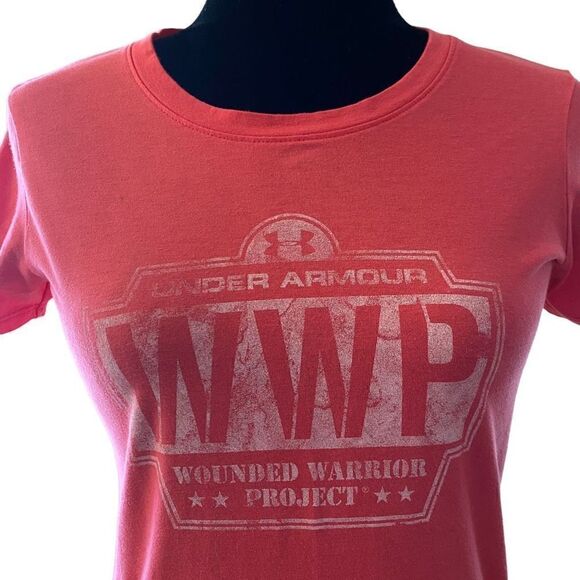Under Armour Heat Gear Wounded Warrior Project WWP Short Sleeve Pink Tee in Size - Picture 2 of 12